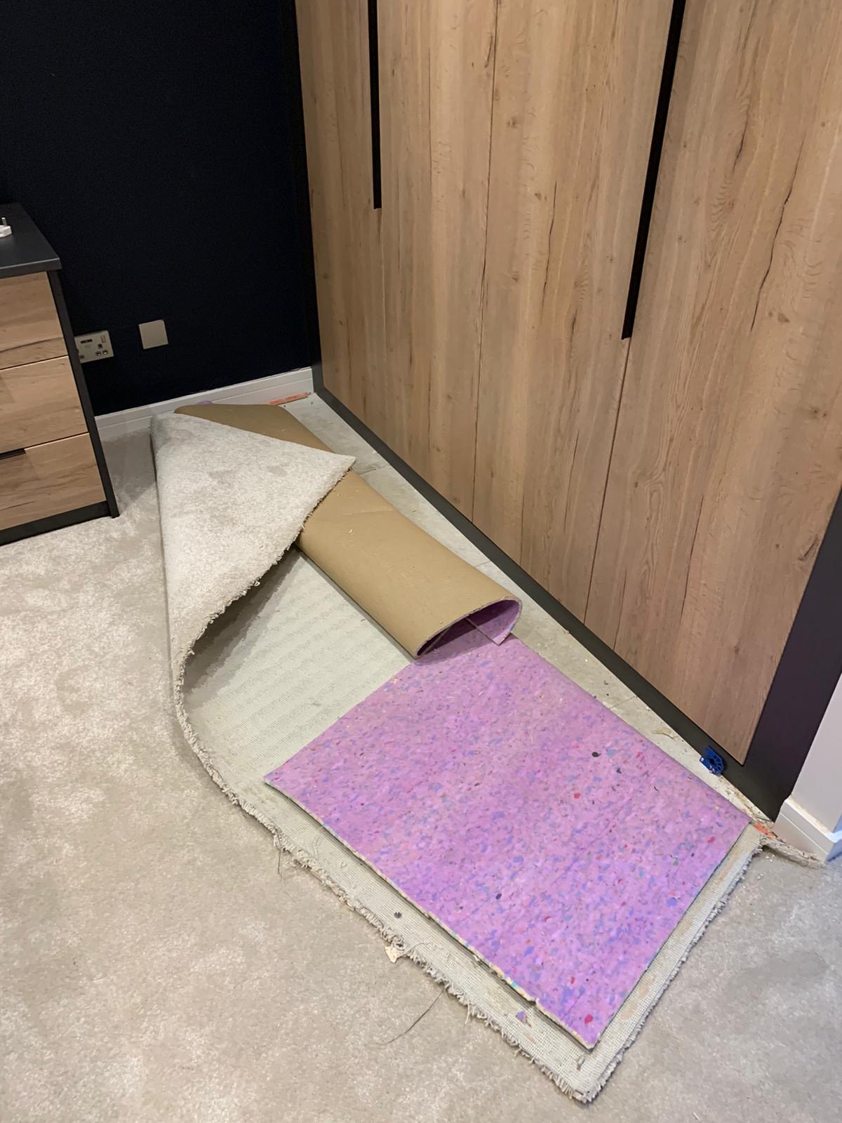 Wardrobe refit carpet repair